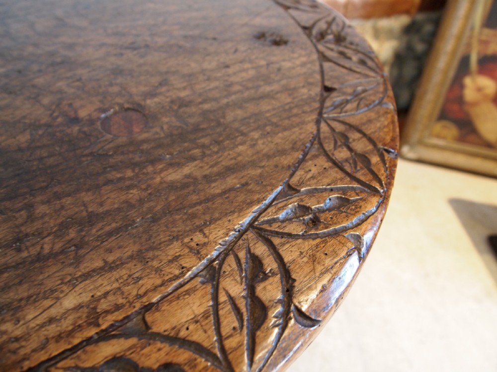 Table outstanding rare primitive naive cricket table c1770 View III