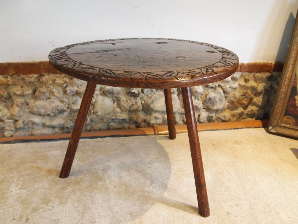 Table outstanding rare primitive naive cricket table c1770 View XII