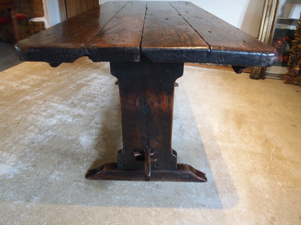 Table rare Queen Anne Oak refectory dining farmhouse c1700 View II