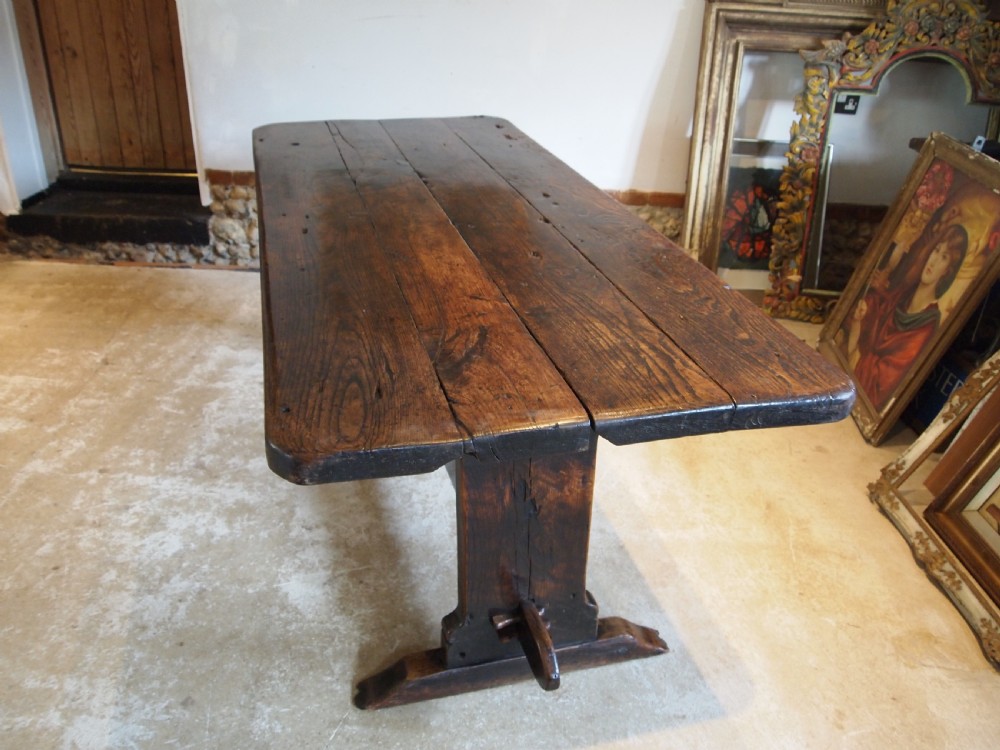 Table rare Queen Anne Oak refectory dining farmhouse c1700 View X