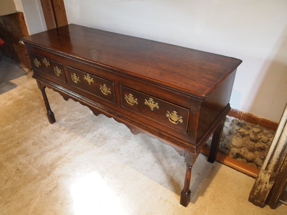 Dresser sideboard stunning George II Oak original brasses c1750 View V