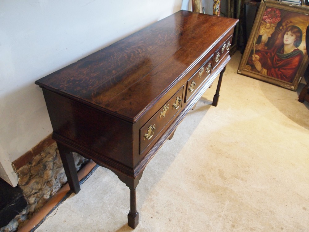 Dresser sideboard stunning George II Oak original brasses c1750 View VII