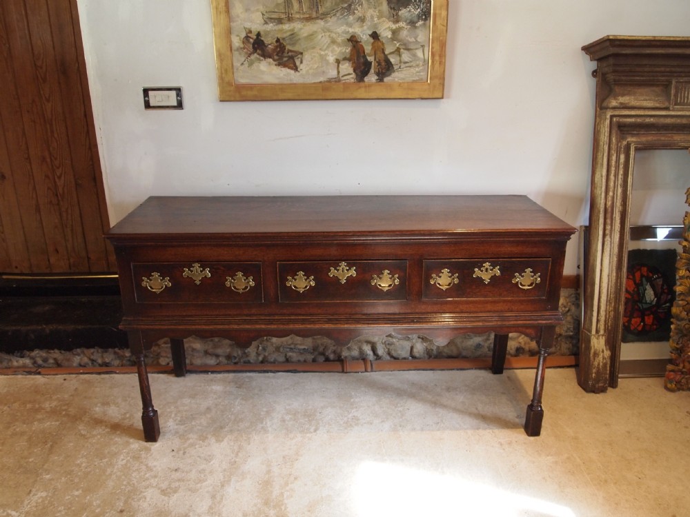 Dresser sideboard stunning George II Oak original brasses c1750 View X