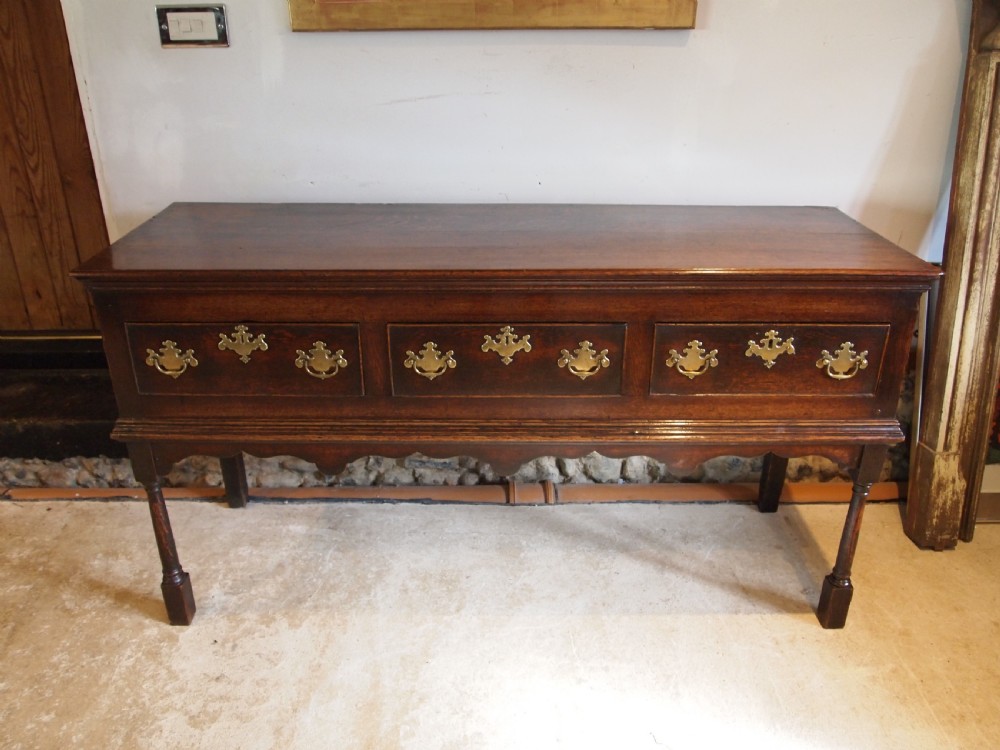 Dresser sideboard stunning George II Oak original brasses c1750 View XII