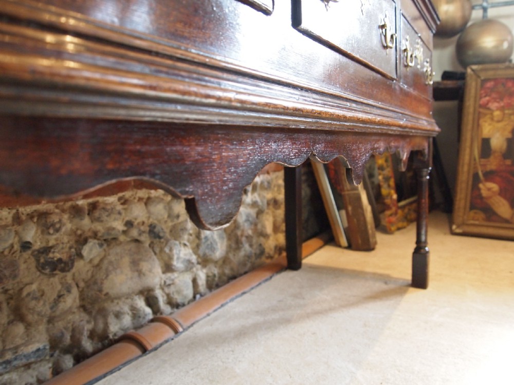 Dresser sideboard stunning George II Oak original brasses c1750 View XIV