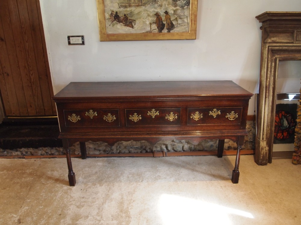 Dresser sideboard stunning George II Oak original brasses c1750 View XVII