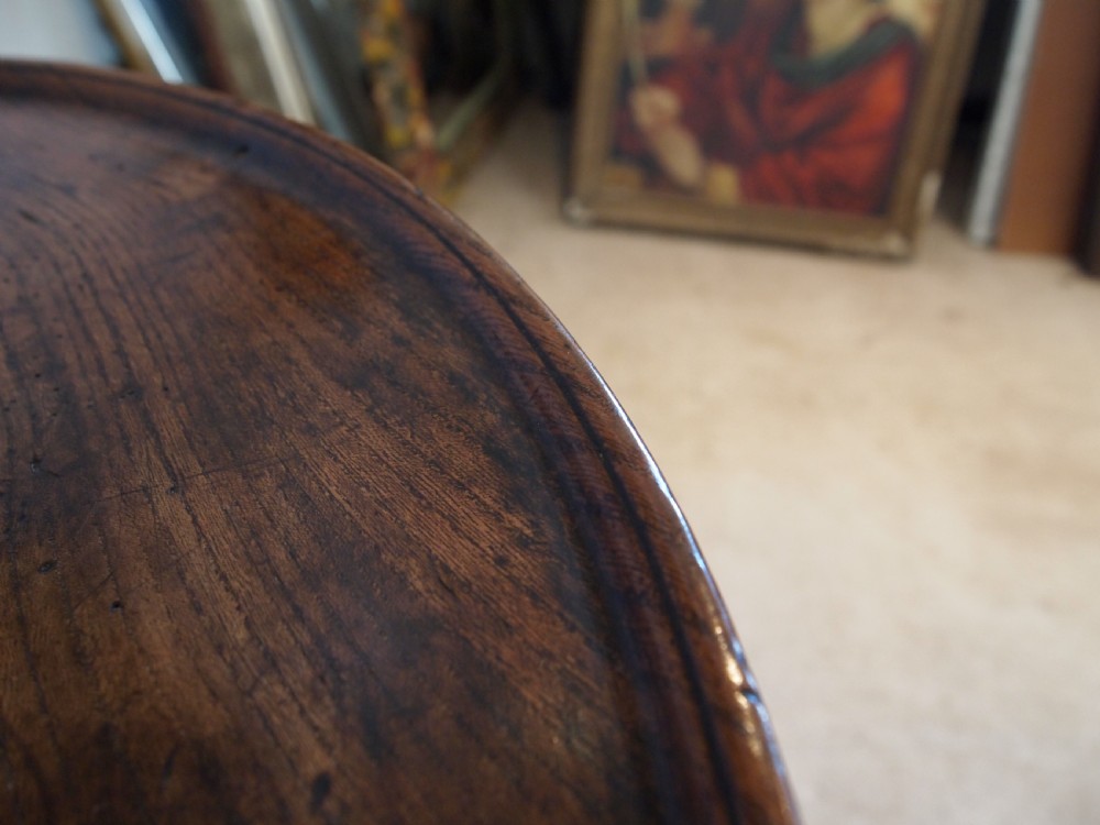 Table very rare George II Elm wine side lamp c1740 View XI