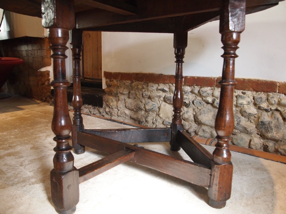 Table rare Welsh Oak 17th century drop leaf c1680 View VIII