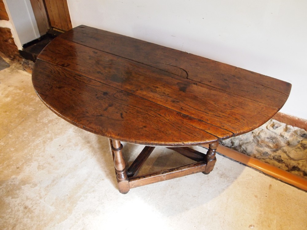 Table rare Welsh Oak 17th century drop leaf c1680 View XI