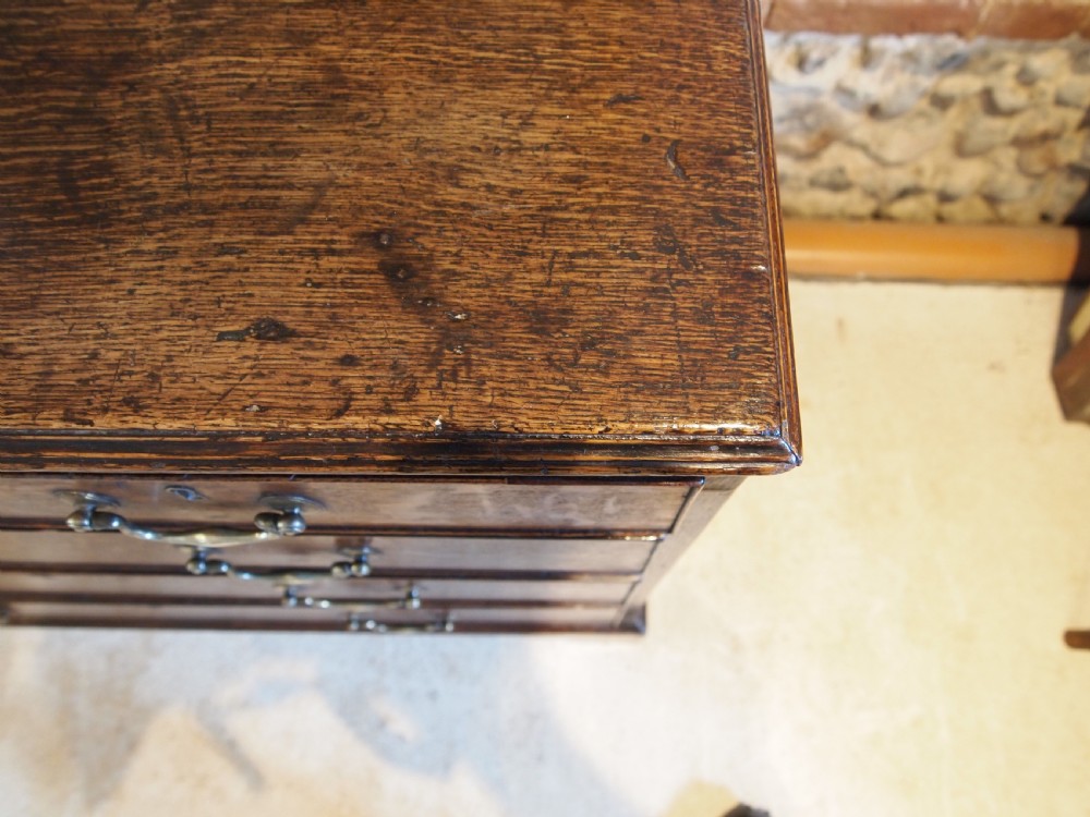 Chest of Drawers rare small George III Oak original handles c1770 View II