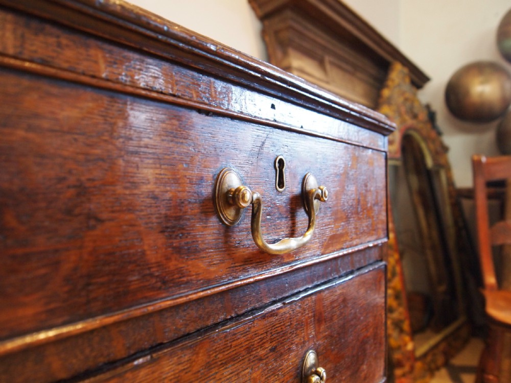 Chest of Drawers rare small George III Oak original handles c1770 View III