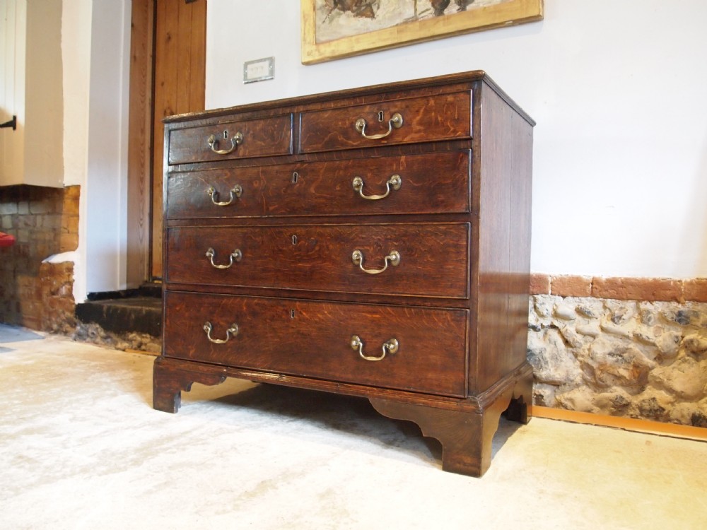 Chest of Drawers rare small George III Oak original handles c1770 View IX