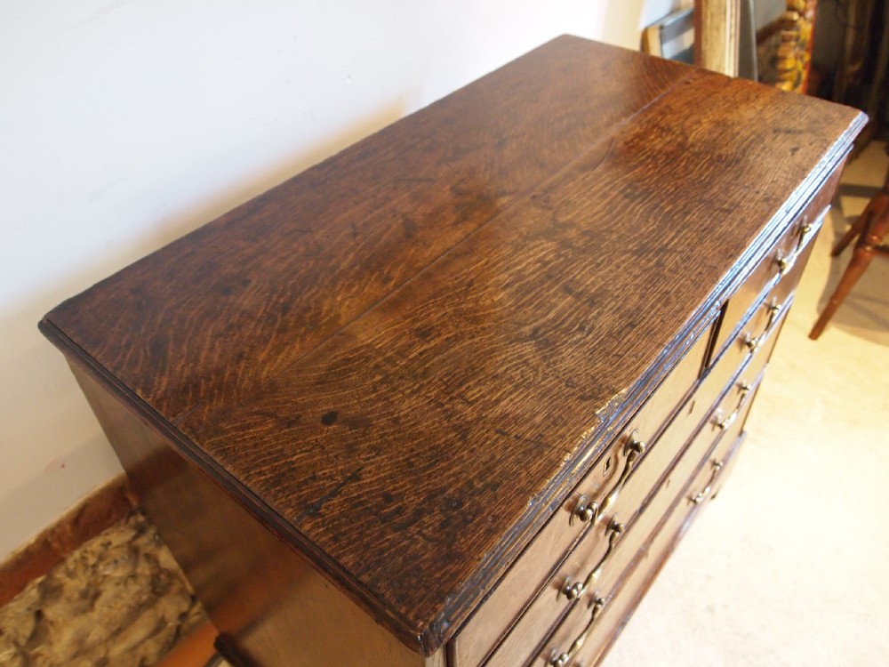Chest of Drawers rare small George III Oak original handles c1770 View XI