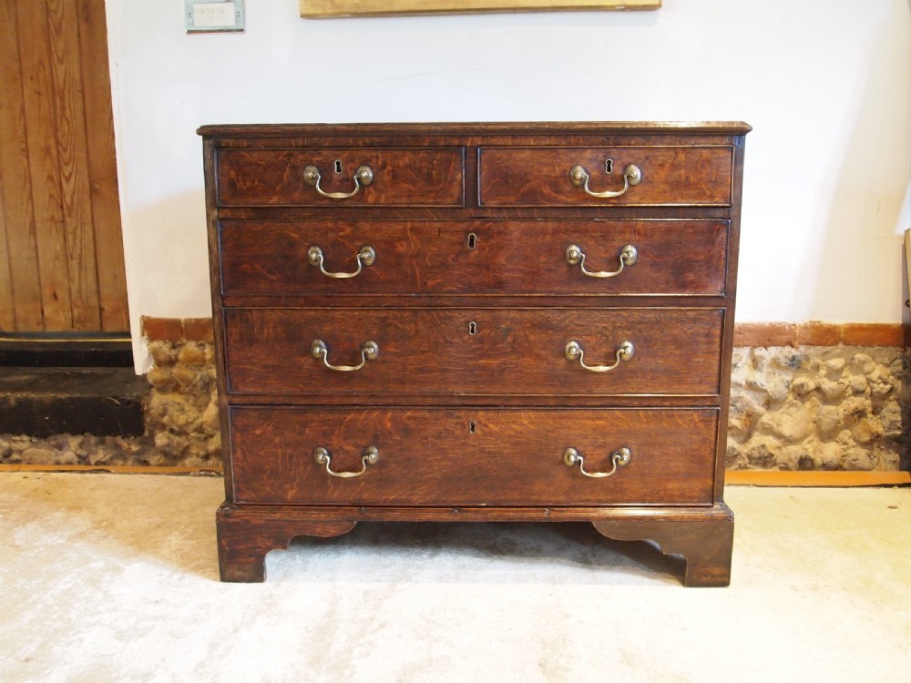Chest of Drawers rare small George III Oak original handles c1770 View XIII