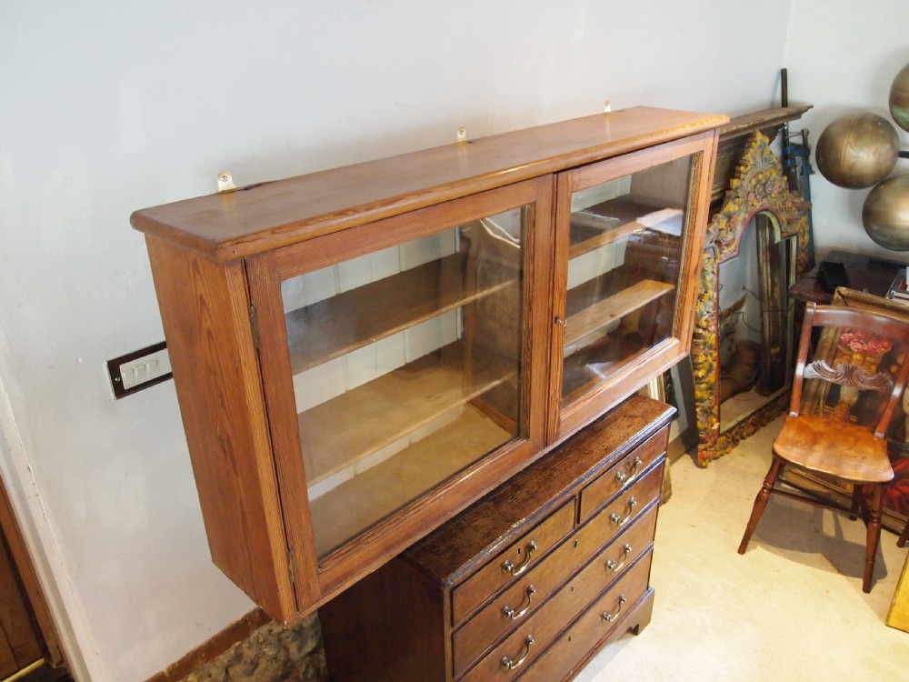 Cupboard cabinet Victorian Pitch Pine country house wall c1860