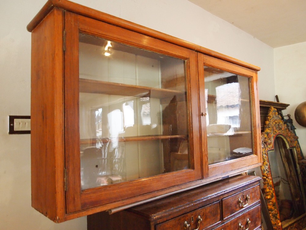 Cupboard cabinet Victorian Pitch Pine country house wall c1860 View II