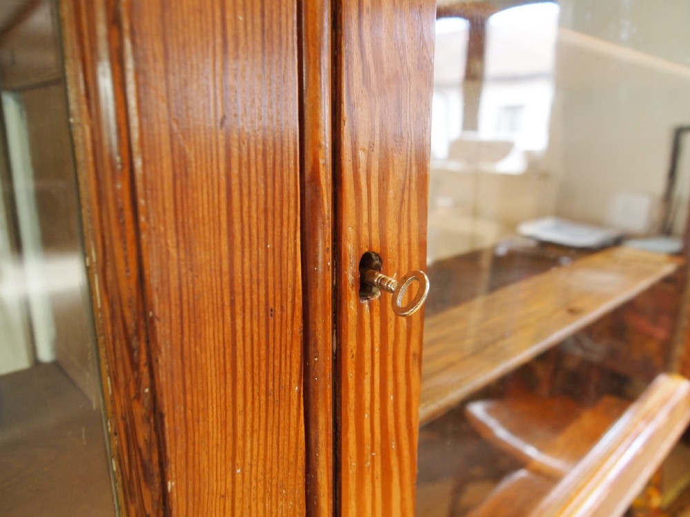Cupboard cabinet Victorian Pitch Pine country house wall c1860 View V
