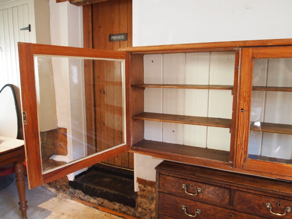 Cupboard cabinet Victorian Pitch Pine country house wall c1860 View VI