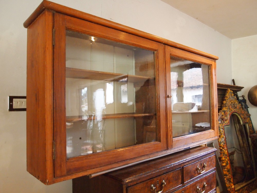 Cupboard cabinet Victorian Pitch Pine country house wall c1860 View X