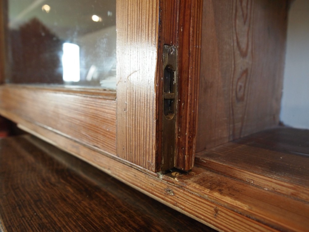 Cupboard cabinet Victorian Pitch Pine country house wall c1860 View XI
