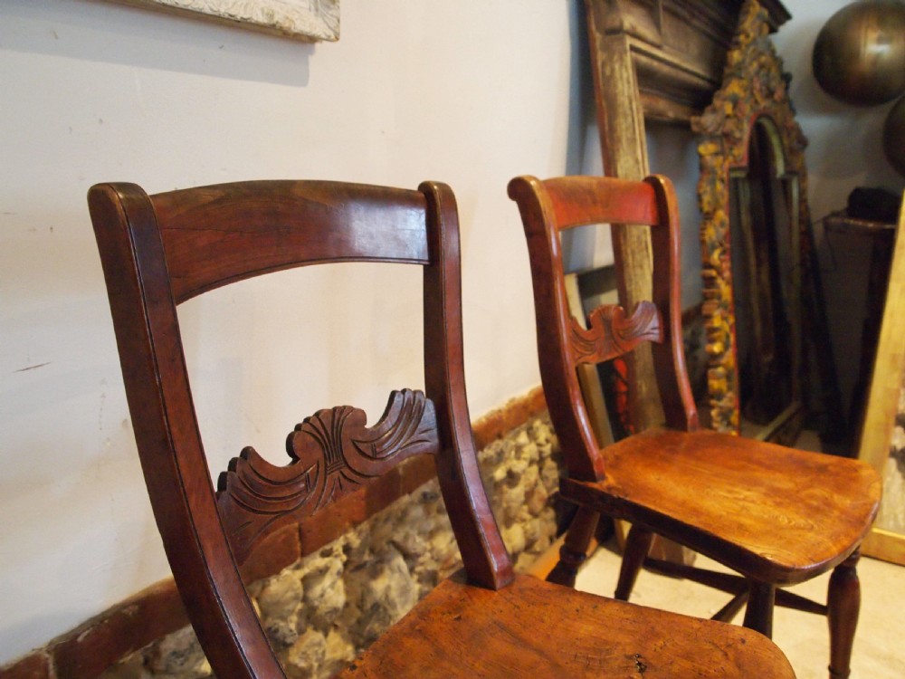 Chairs wonderful set of 7 Victorian Windsor kitchen dining c1870 View XI