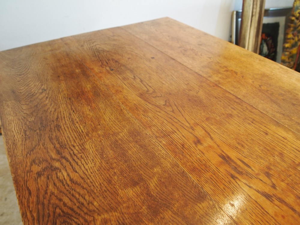 Table Arts and Crafts Oak refectory dining kitchen c1920 View II