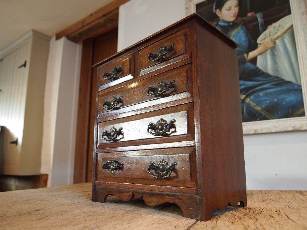 Chest of drawers Rare miniature Arts and Crafts Oak c1900 View VII
