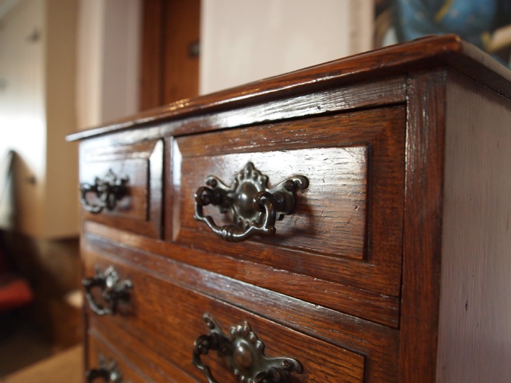 Chest of drawers Rare miniature Arts and Crafts Oak c1900 View VIII