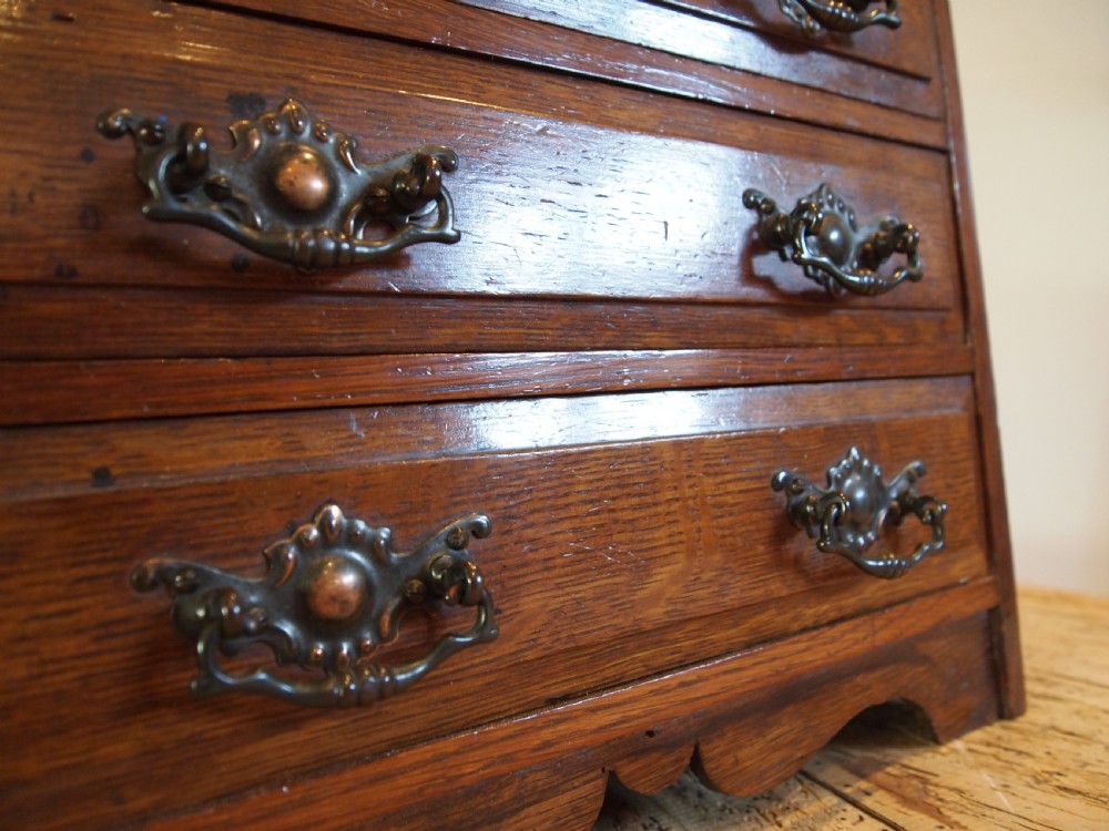 Chest of drawers Rare miniature Arts and Crafts Oak c1900 View X
