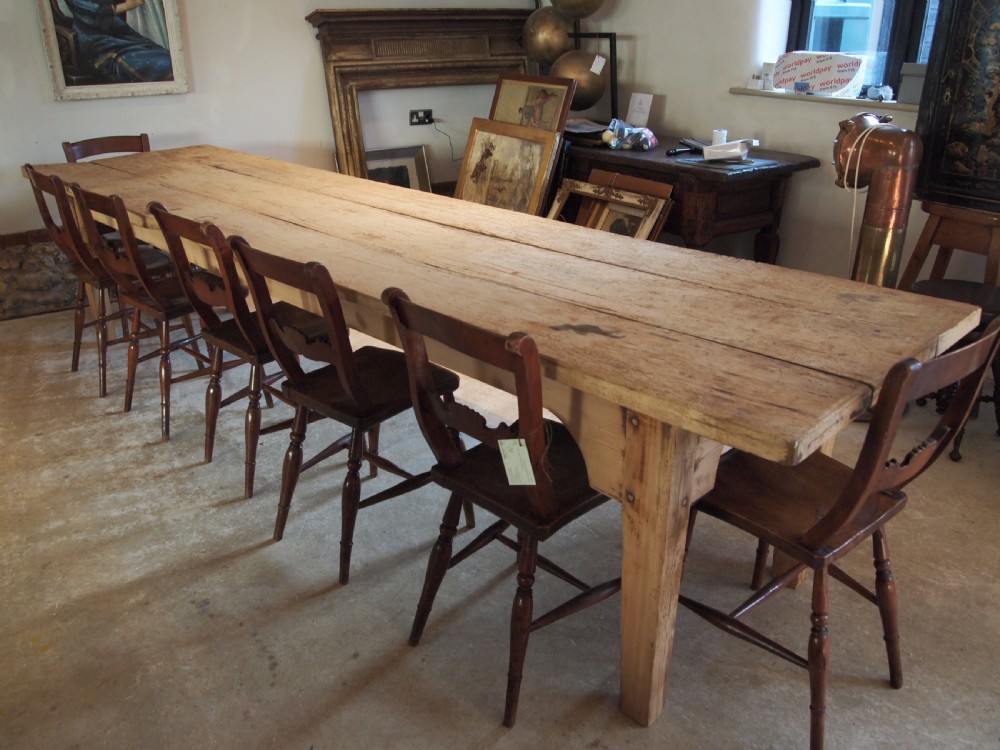 Table refectory rustic dining George III Sycamore kitchen c1790 View II