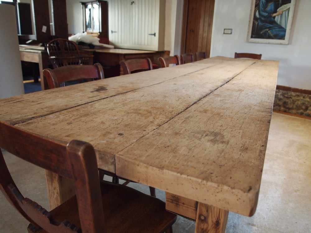 Table refectory rustic dining George III Sycamore kitchen c1790 View VI