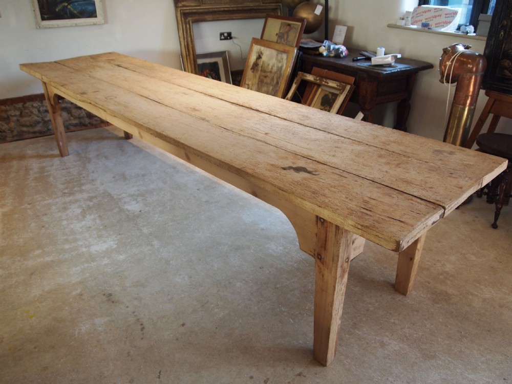 Table refectory rustic dining George III Sycamore kitchen c1790 View VII