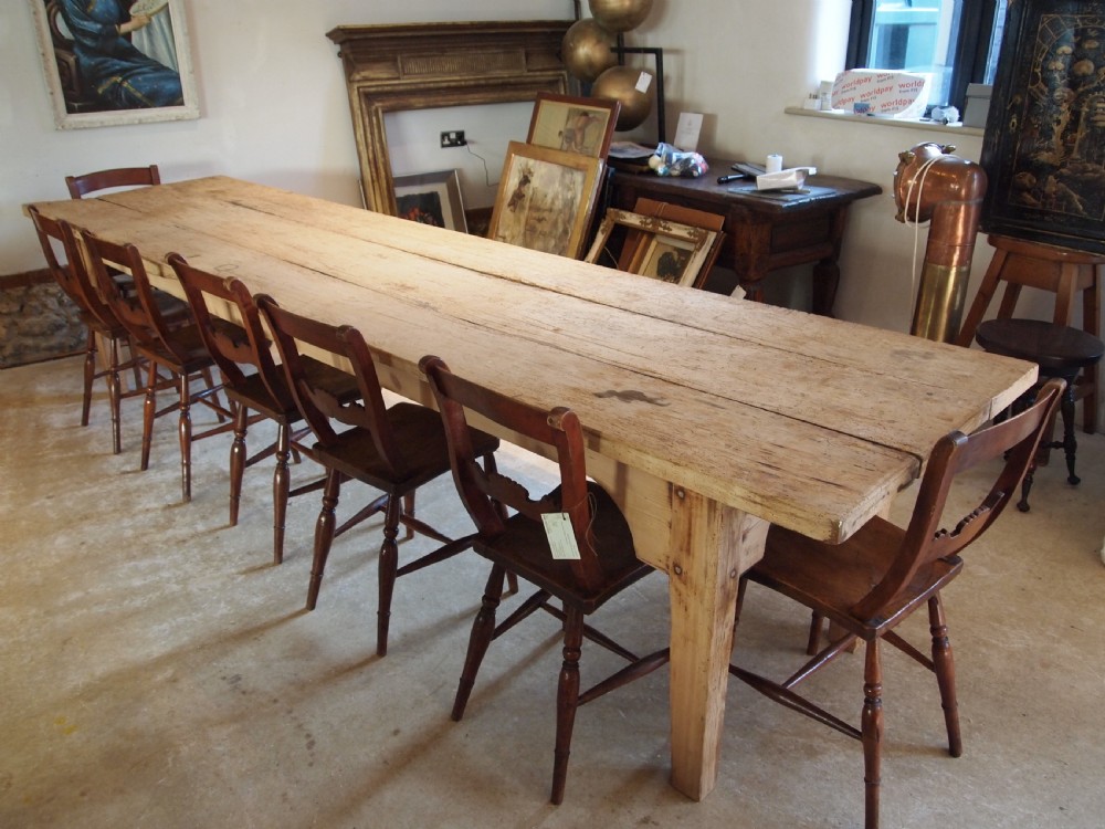 Table refectory rustic dining George III Sycamore kitchen c1790 View IX