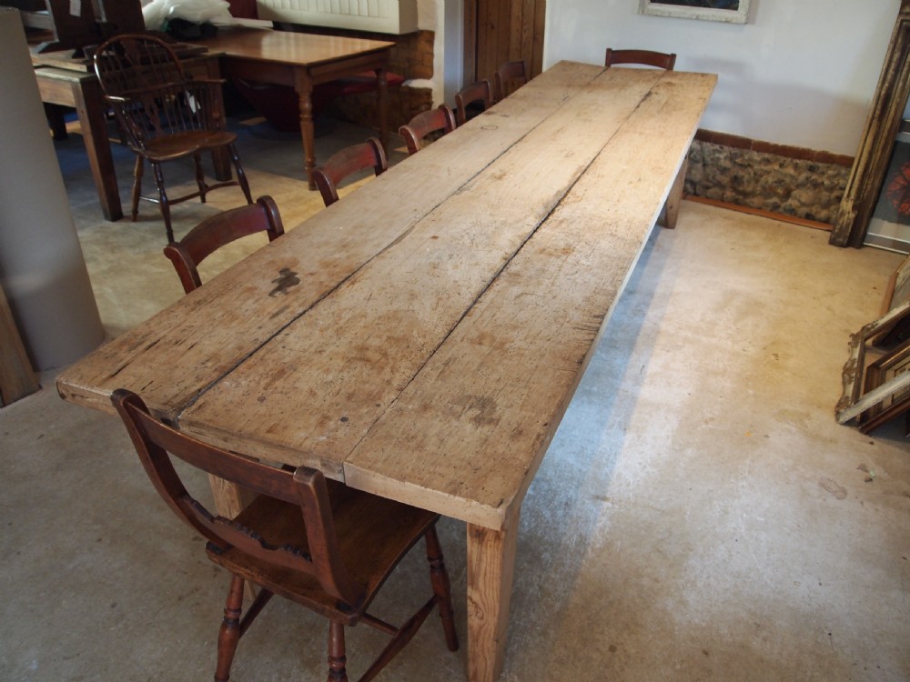 Table refectory rustic dining George III Sycamore kitchen c1790 View X