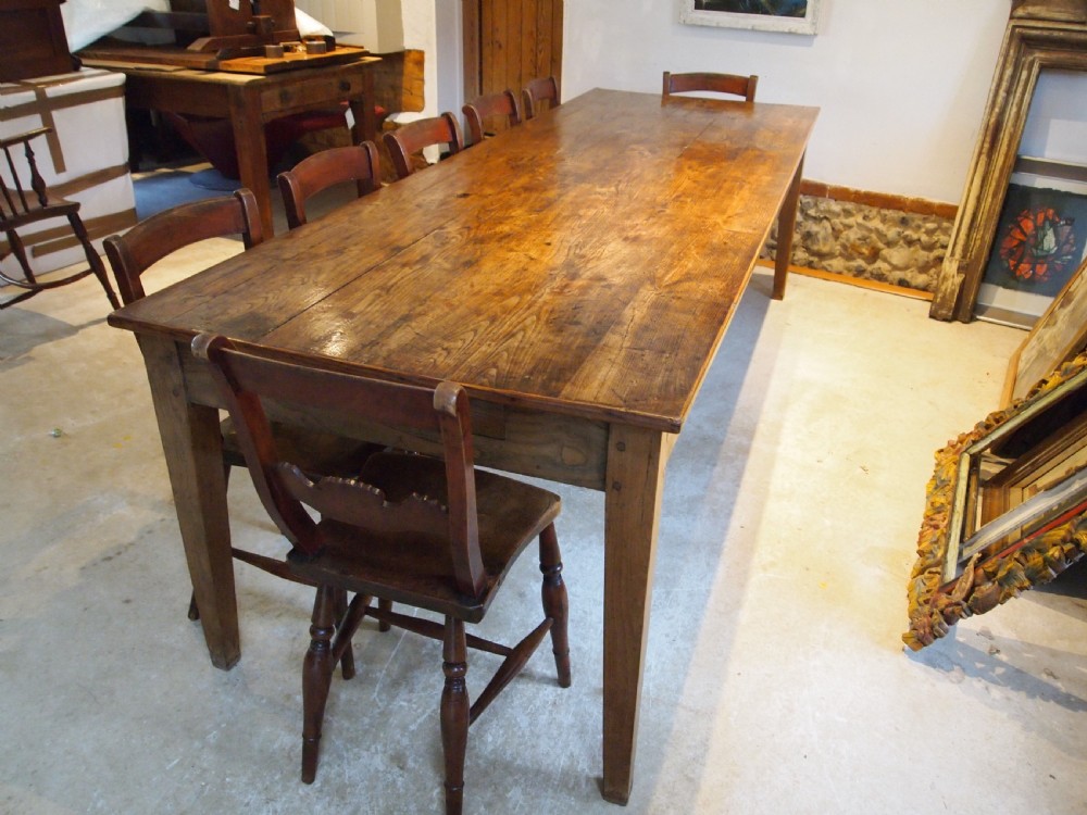 Table large stunning Elm refectory farmhouse dining Victorian c1870 View II