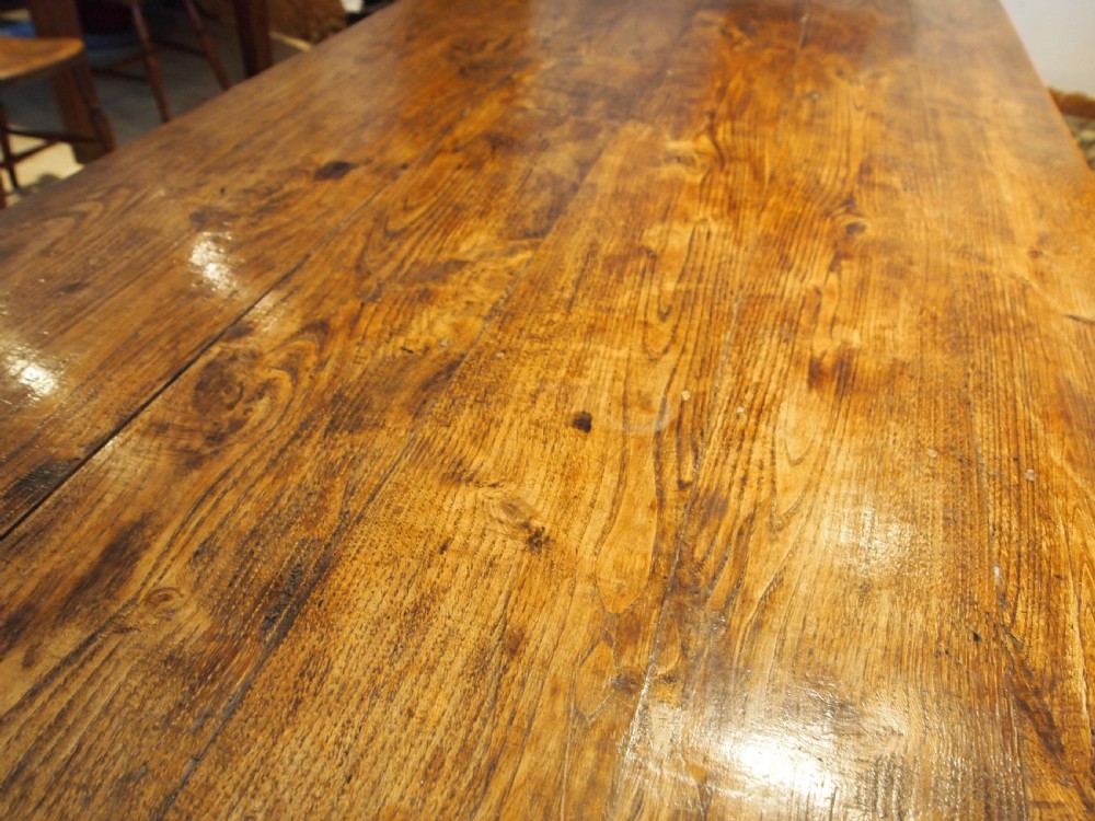 Table large stunning Elm refectory farmhouse dining Victorian c1870 View VII