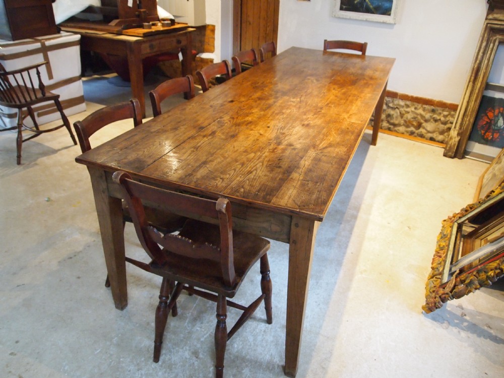 Table large stunning Elm refectory farmhouse dining Victorian c1870 View XII
