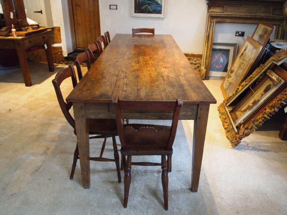 Table large stunning Elm refectory farmhouse dining Victorian c1870 View XIII