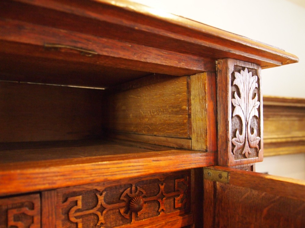 Chest of drawers rare Victorian Oak Arts and Crafts Collectors c1880 View XIII