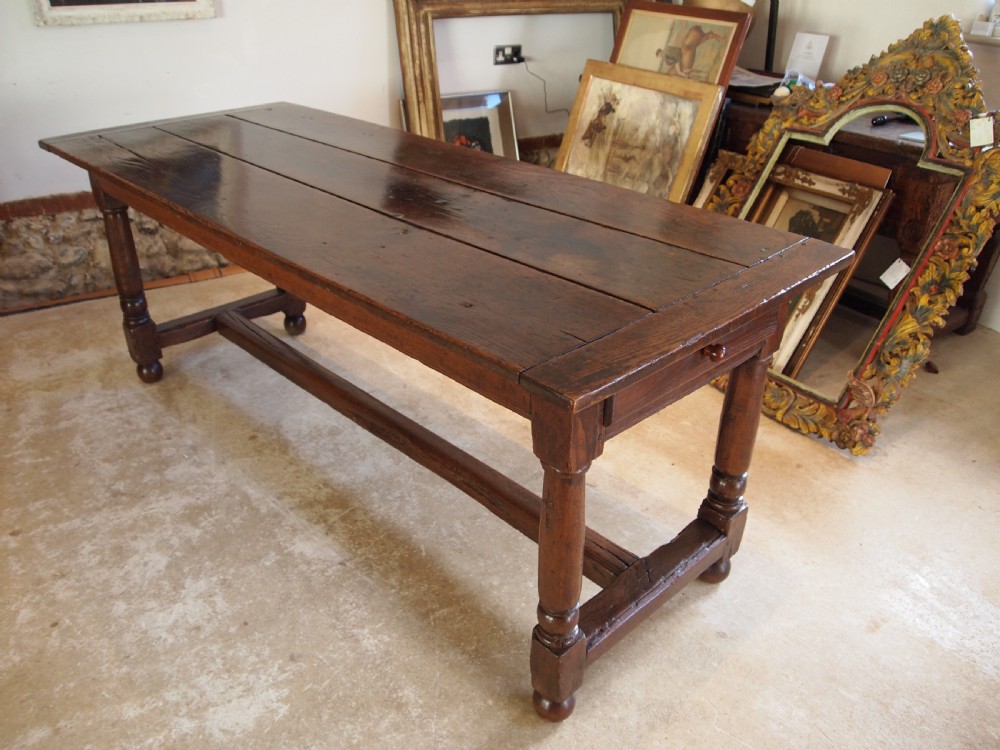 Table outstanding Charles II Oak refectory farmhouse table c1680 View II