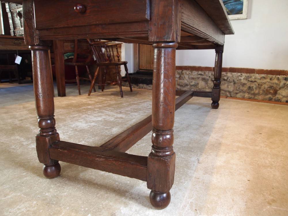 Table outstanding Charles II Oak refectory farmhouse table c1680 View III