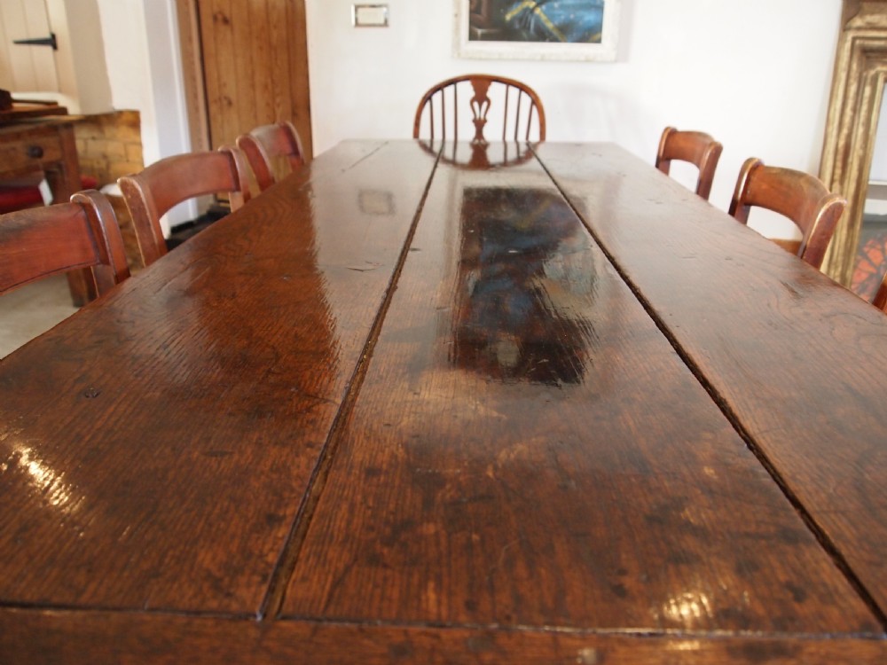 Table outstanding Charles II Oak refectory farmhouse table c1680 View VI