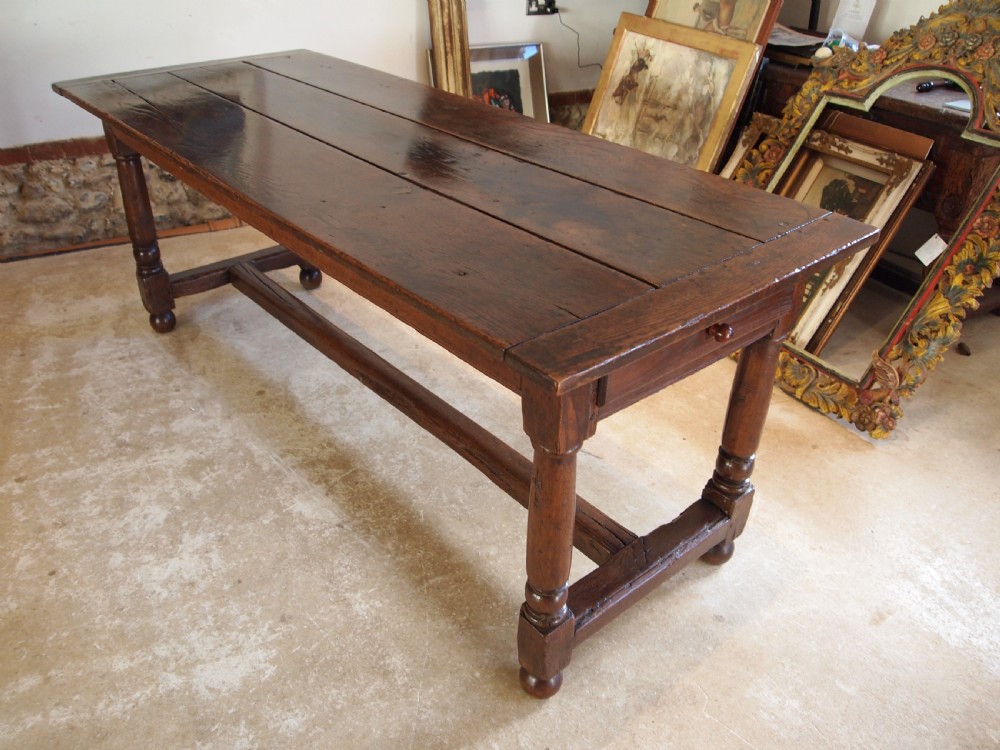 Table outstanding Charles II Oak refectory farmhouse table c1680 View VIII