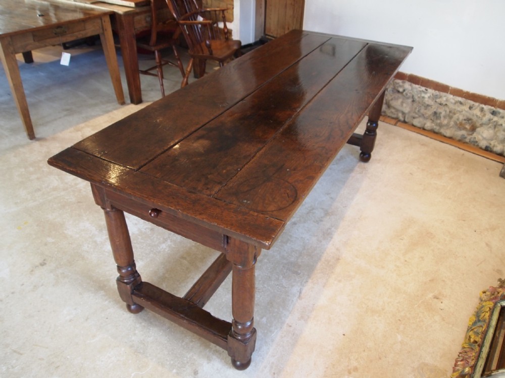 Table outstanding Charles II Oak refectory farmhouse table c1680 View IX