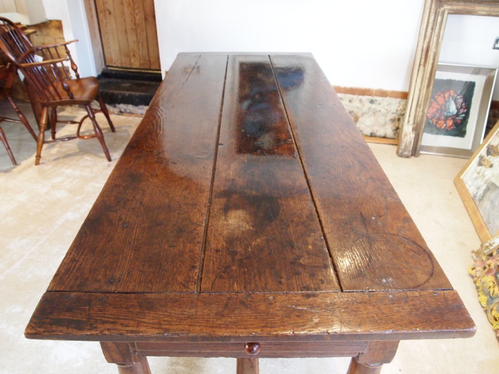Table outstanding Charles II Oak refectory farmhouse table c1680 View XI