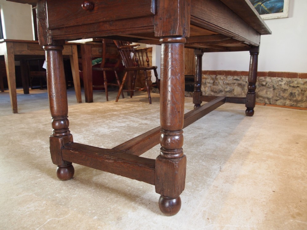 Table outstanding Charles II Oak refectory farmhouse table c1680 View XII