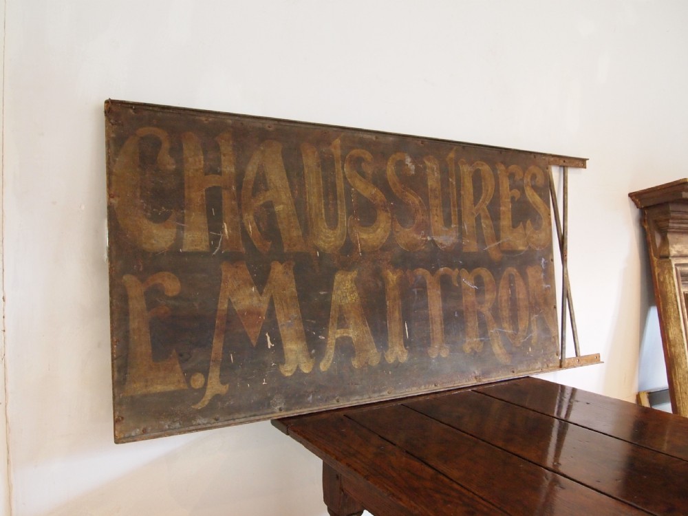 Sign French Shoe Shop 19th century large advertising c1860