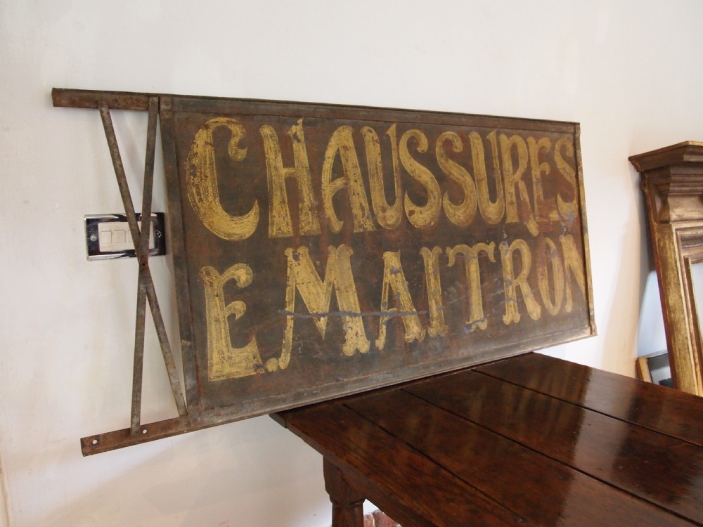 Sign French Shoe Shop 19th century large advertising c1860 View II