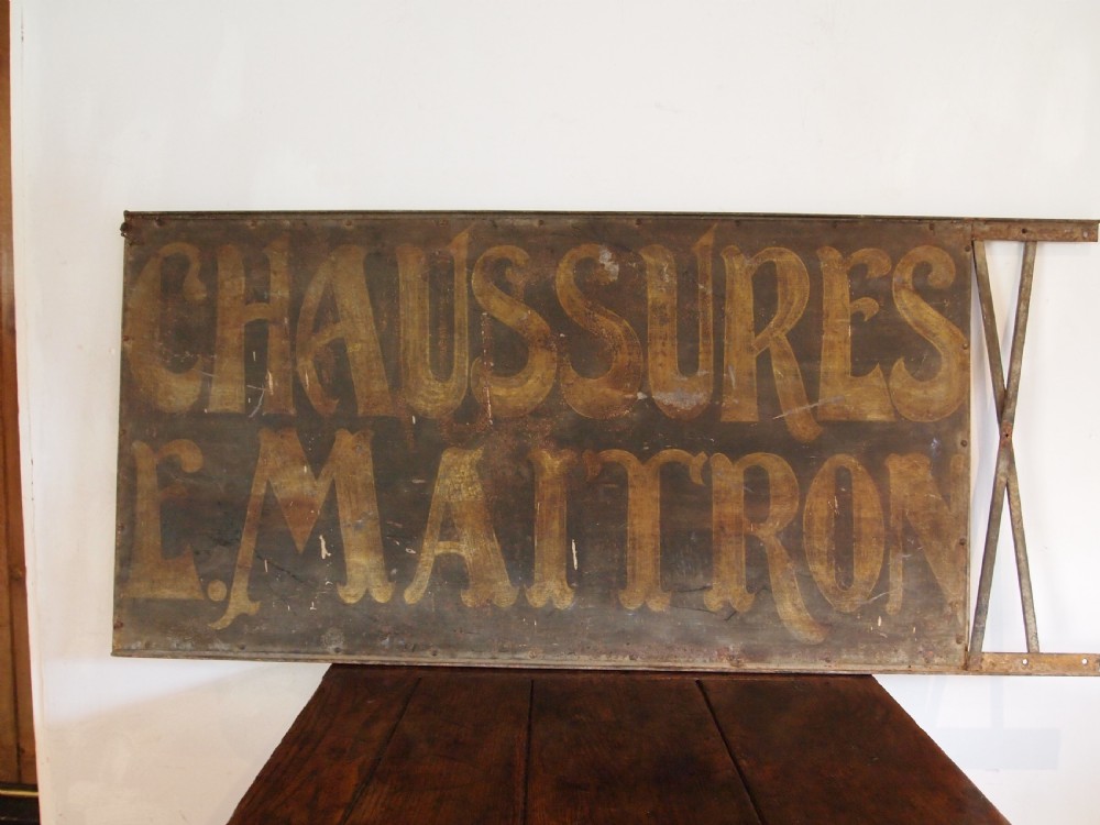 Sign French Shoe Shop 19th century large advertising c1860 View III