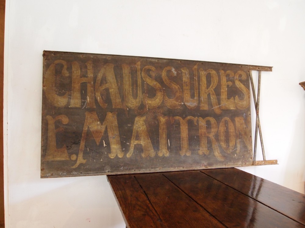 Sign French Shoe Shop 19th century large advertising c1860 View V